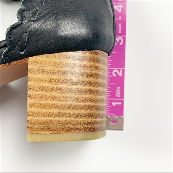 Bali Elf Seaside Leather Sandal Heels Black Size 6.5 Handmade! - Picture 5 of 8